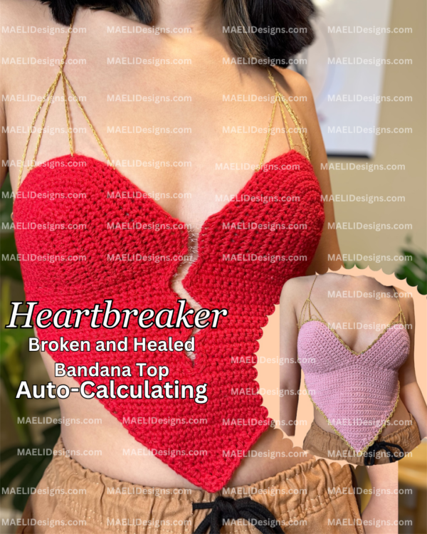 Heartbreaker Bandana Top - Valentine's Day - Broken Heart - Digital Crochet Pattern - Size Inclusive