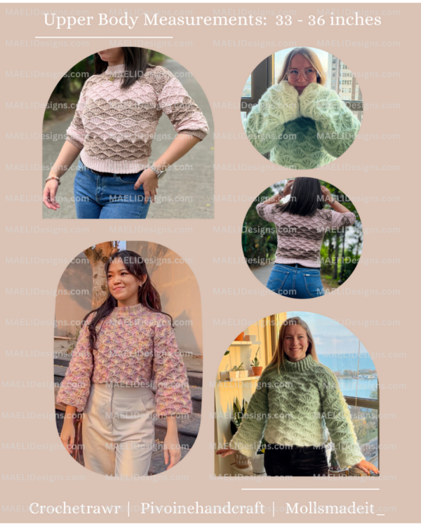 Verglas Sweater:  M2M PDF Crochet Pattern - Made to measure - Size Inclusive - Image 2