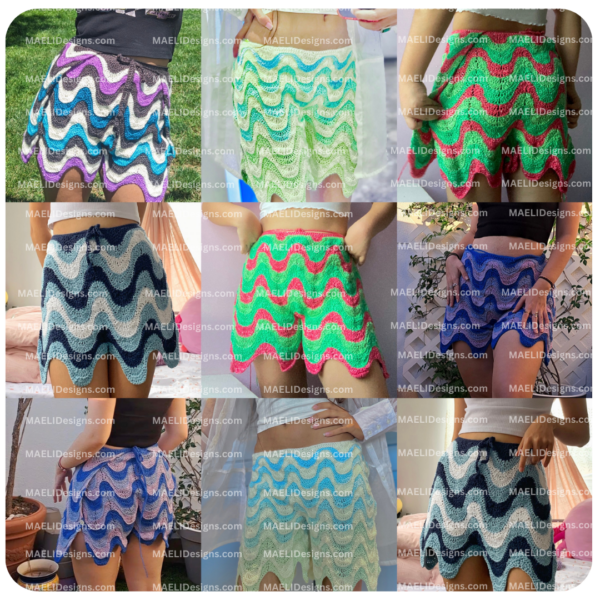 Meltdown Wrap Shorts/Pants/Skirt - Wavy -PDF Crochet Pattern - Made to measure - Size Inclusive - Image 6