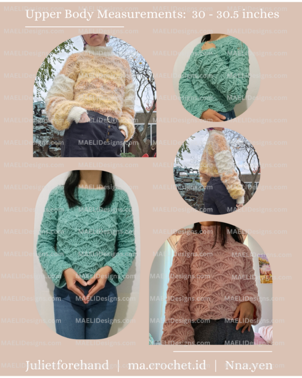 Verglas Sweater:  M2M PDF Crochet Pattern - Made to measure - Size Inclusive - Image 4