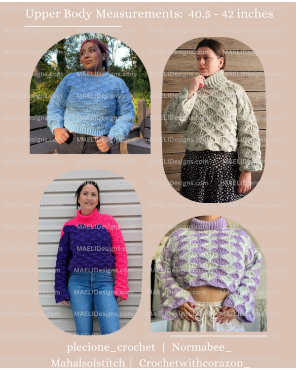 Verglas Sweater:  M2M PDF Crochet Pattern - Made to measure - Size Inclusive - Image 7