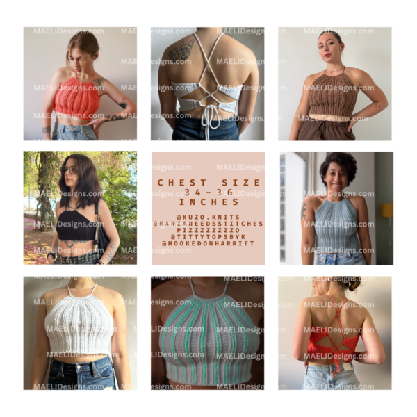 Entangled Tank Top Pattern | Open and Closed Back | Halter | Tank Top | Crop Top - Image 7