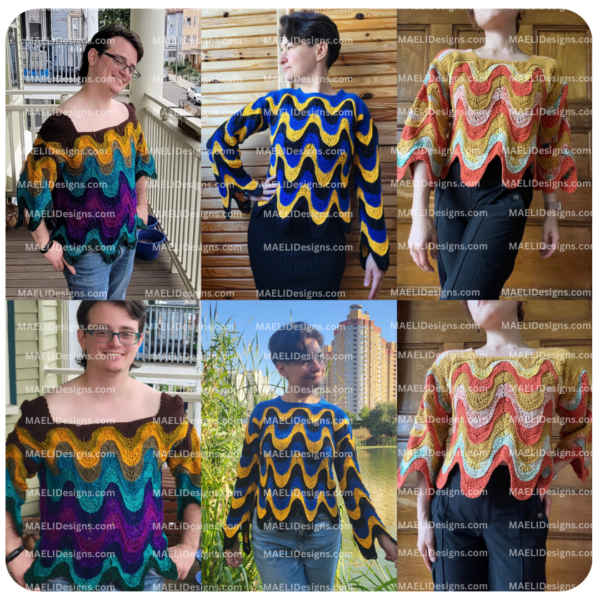 Meltdown Sweater/Shirt/Top/Tank Top- Wavy -PDF Crochet Pattern - Made to measure - Size Inclusive - Image 8