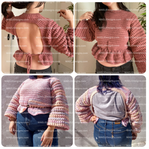 Barely There Sweater  - Backless - Digital Crochet Pattern - Size Inclusive - Image 4