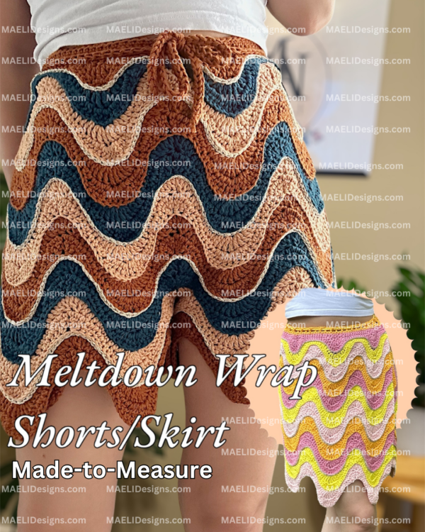 Meltdown Wrap Shorts/Pants/Skirt - Wavy -PDF Crochet Pattern - Made to measure - Size Inclusive