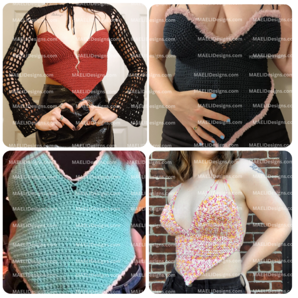 Heartbreaker Bandana Top - Valentine's Day - Broken Heart - Digital Crochet Pattern - Size Inclusive - Image 3