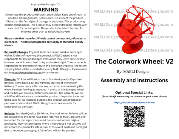 The Colorwork Wheel V2.0 - 3D Printed Yarn Untwisting Tool for Crochet and Knit Colour Work - Dispenser - Yarn Untwister - Image 4