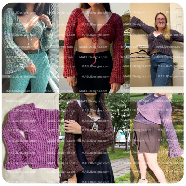 Flutter Cardigan Crop Top - Digital Knitting Pattern - Size Inclusive - Image 2