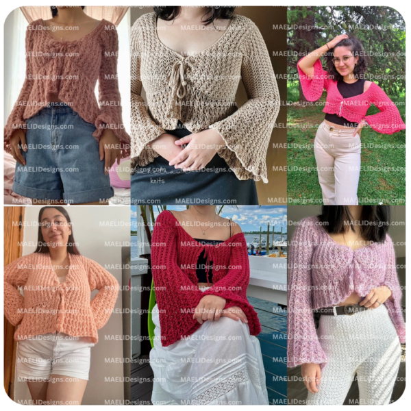 Flutter Cardigan Crop Top - Digital Knitting Pattern - Size Inclusive - Image 3